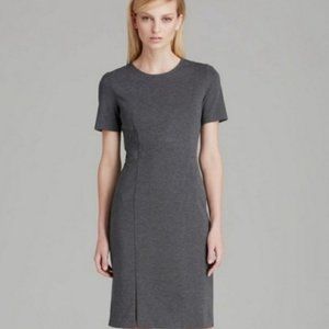 Theory Winstine Gray Mini Business Casual Knit Short Sleeve Sheath Dress Size 0